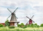 Preview: Postkarte DIN-A6 Aquarell Maritim Kunst Druck Kunstdruck Nordsee Ostfriesland Greetsiel Mühle Mühlen Windmühle Windmühlen